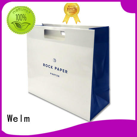 Welm premium paper bags wholesale with die cut handle for gift shopping