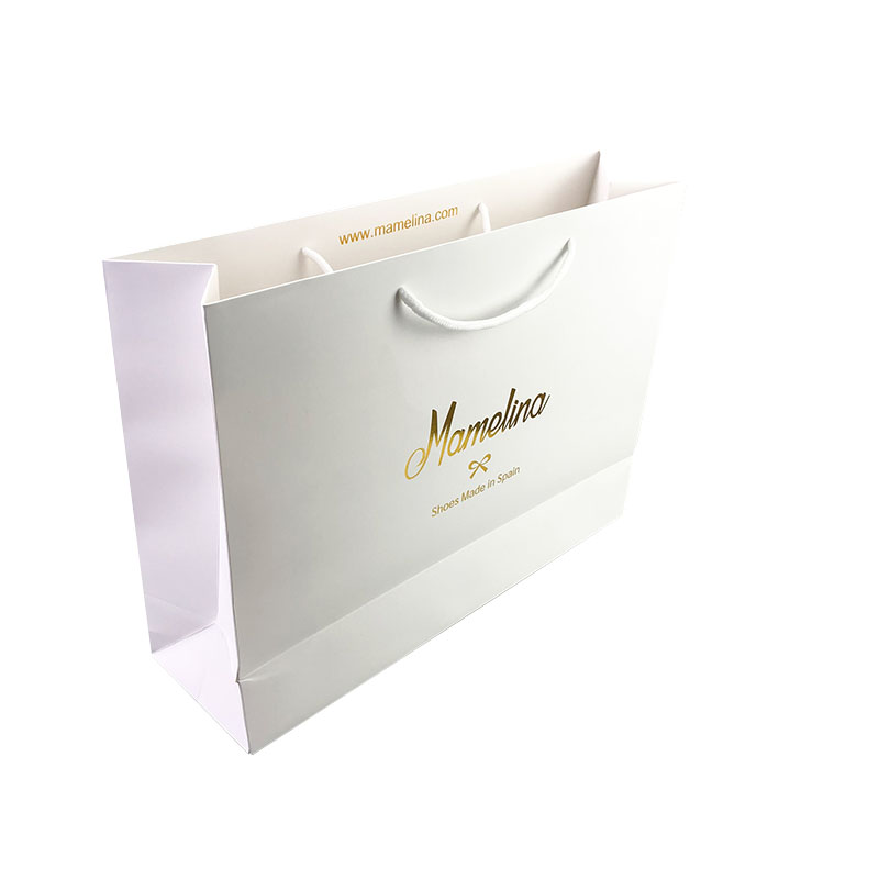 printed paper bags with gold logo print for sale Welm-7