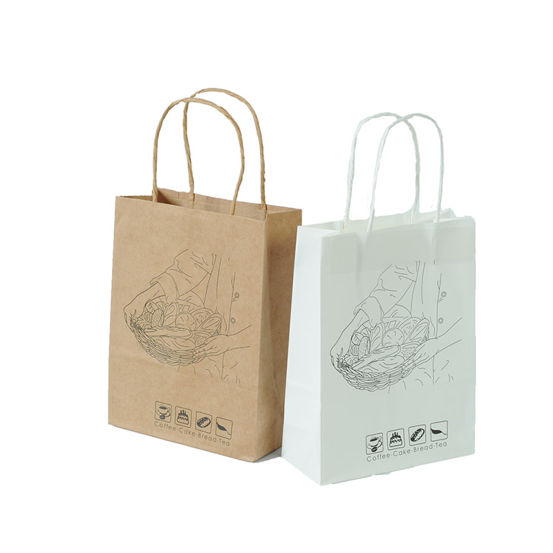 Welm craft small brown paper gift bags with handles logo for gift shopping-1