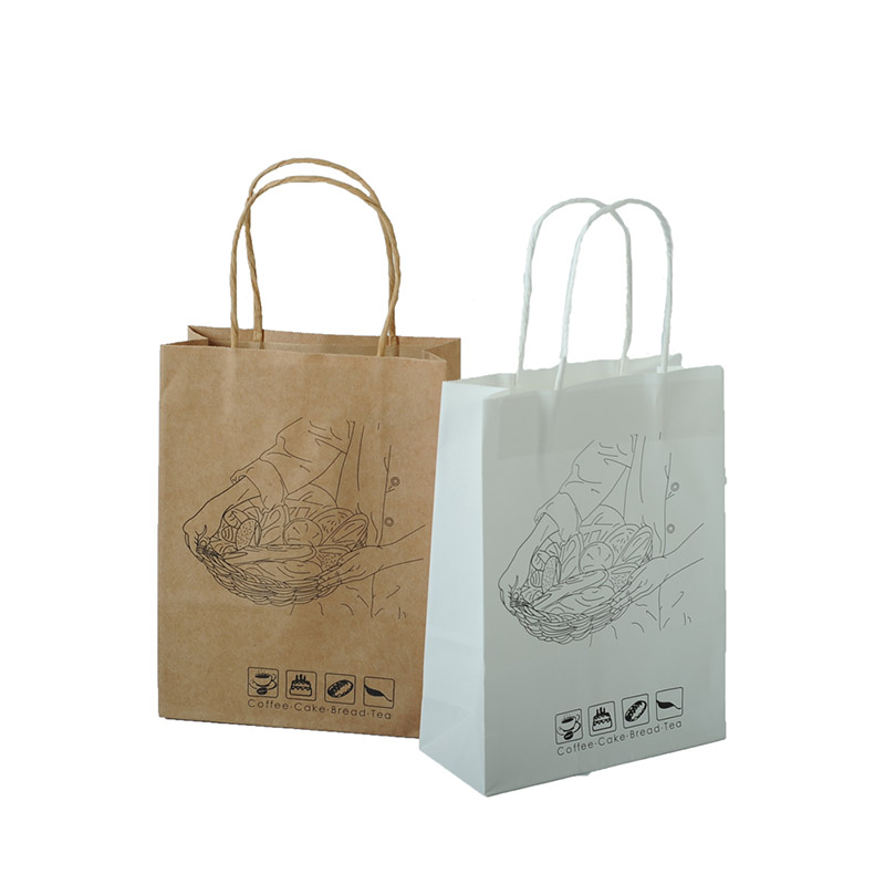 Welm craft small brown paper gift bags with handles logo for gift shopping-2