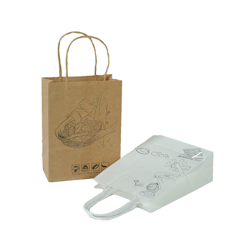 Welm craft small brown paper gift bags with handles logo for gift shopping-3
