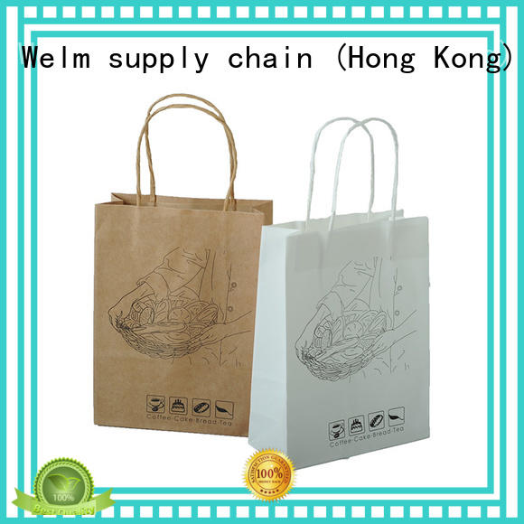 Welm dried printed paper lunch bags logo for sale