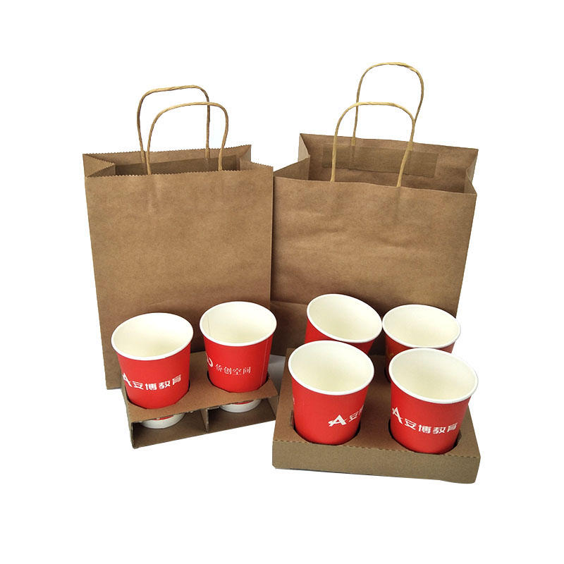 brown printed paper bags food for gift shopping-1