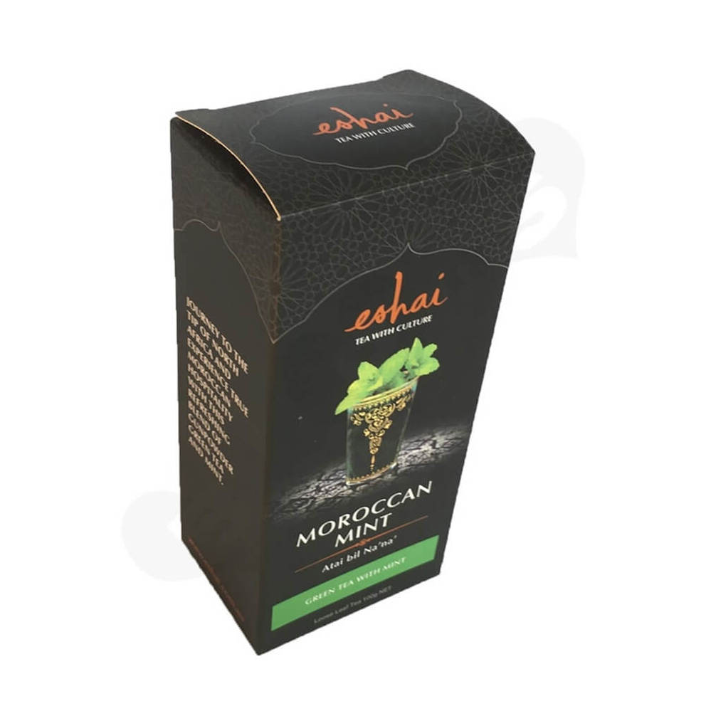 Matte Black Tea Box Custom Cardboard Tea Box Color Printed Tea Box