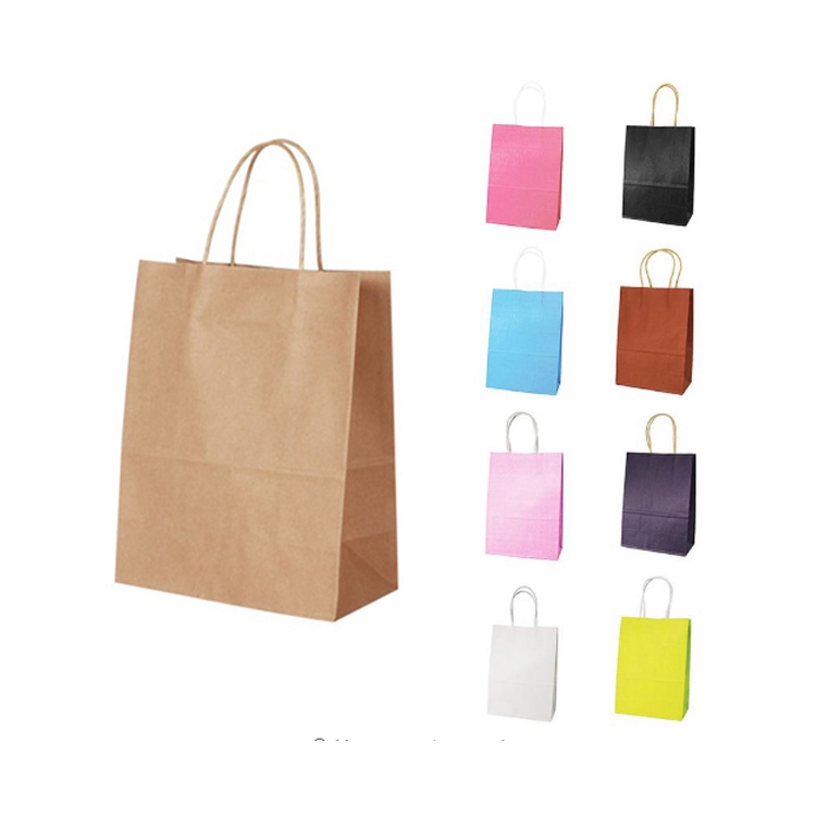 Custom Kraft Paper Logo Print Bag With Handle
