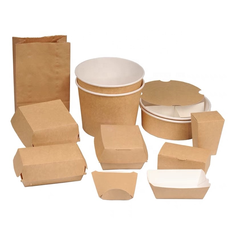 Custom logo high quality kraft paper food packaging box bread paper box