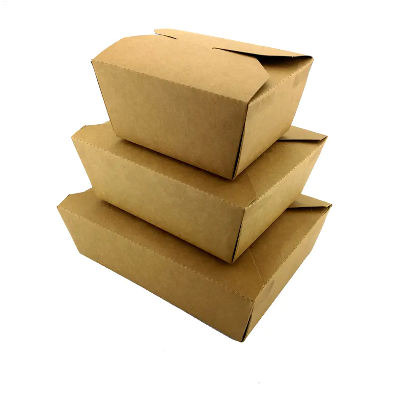 Custom logo high quality kraft paper food packaging box bread paper box oil-proof paper box KFC packing box oil-proof kraft paper box