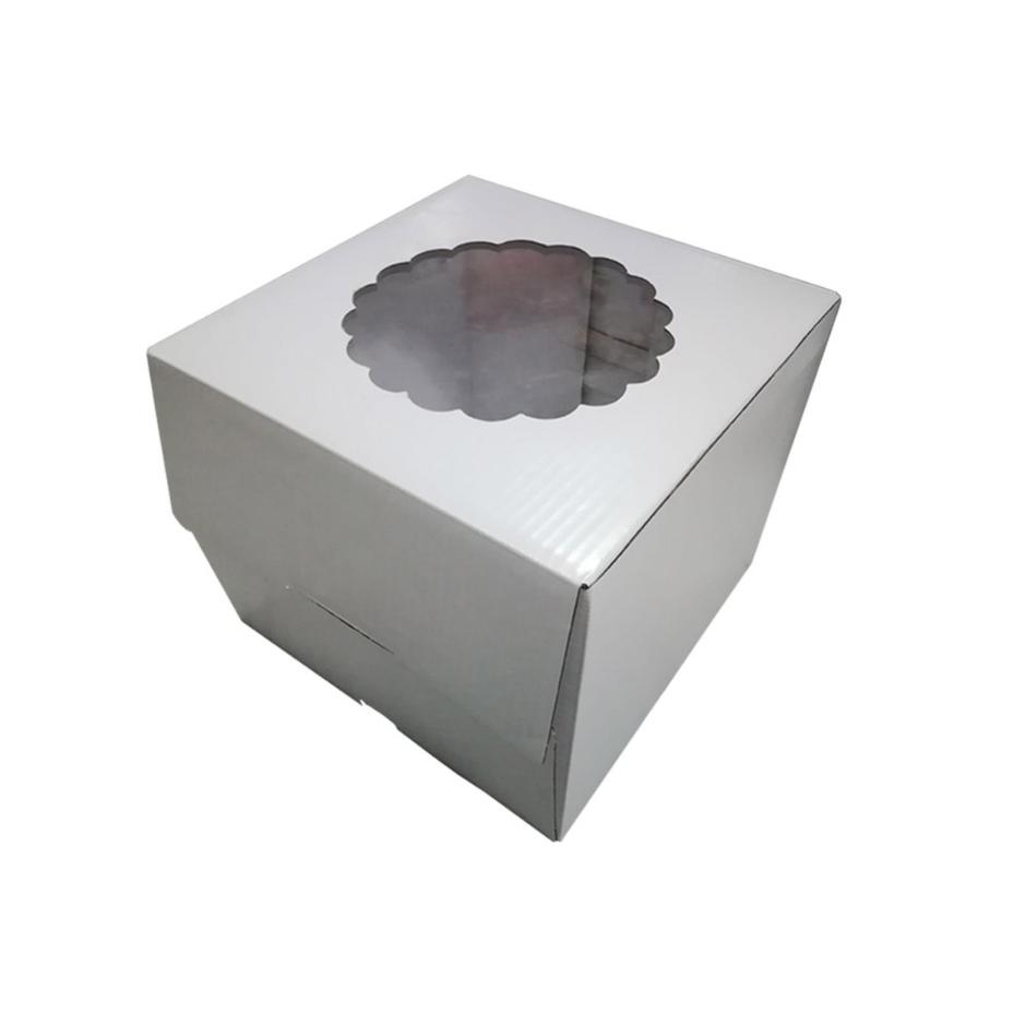 White Board Birthday Paper Cake Packing Box With Display Window
