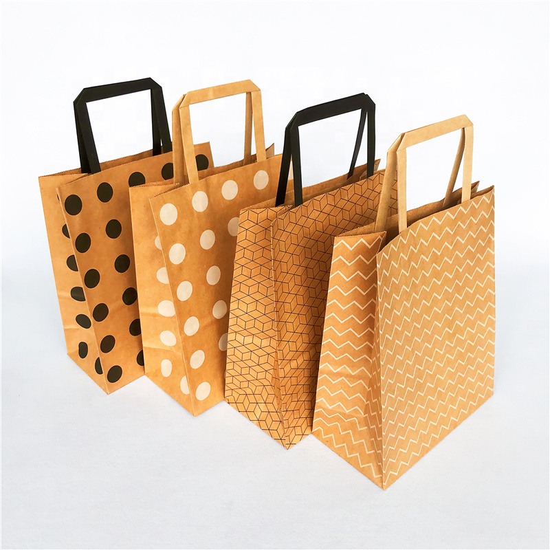 120gsm flat paper handles brown craft paper bag