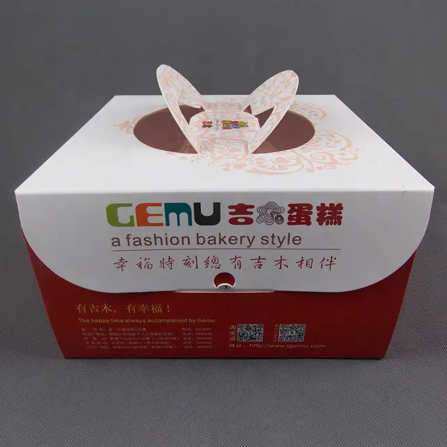 Cake box with handle custom paper box biodegradable food packaging