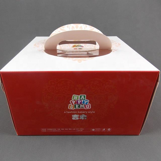 Cake box with handle custom paper box biodegradable food packaging