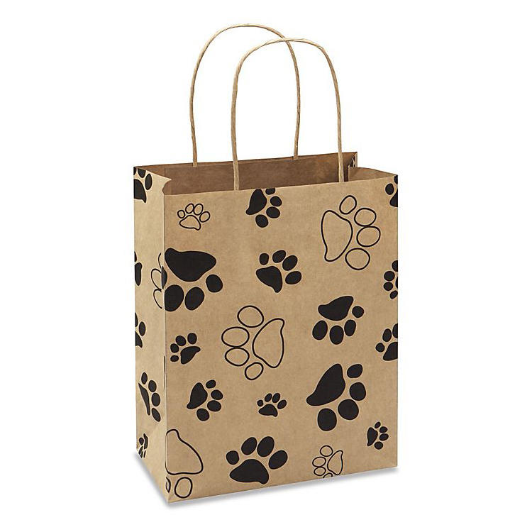 Professional Paw Print Kraft Paper Shopping Bags With Handle Custom Logo Factory From China-Welm