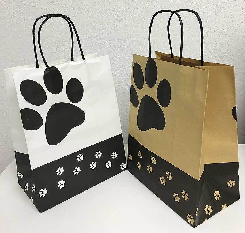 Professional Paw Print Kraft Paper Shopping Bags With Handle Custom Logo Factory From China-Welm