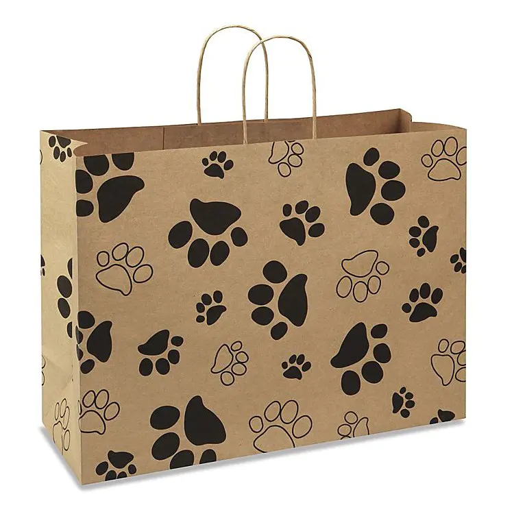 premium colored brown paper bags pp with gold logo print for gift shopping