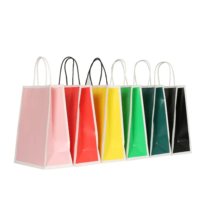 customized kraft paper gift bags with handles ziplock for business for shopping