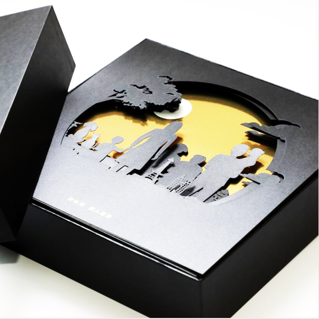 Custom New Exquisite Luxury Moon Cake Gift Paper Box Mooncake Packaging Box