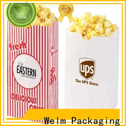 Welm reusable small kraft paper bags with handles for business for shopping