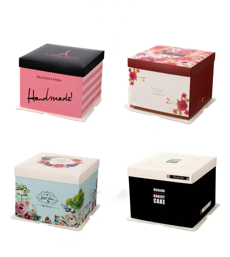 Customized Pastry Box Cake Plastic Food Packaging Dessert, Fancy Paper Cake Box