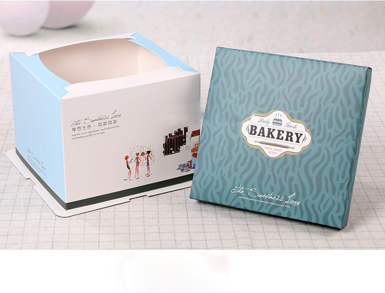 Customized Pastry Box Cake Plastic Food Packaging Dessert, Fancy Paper Cake Box