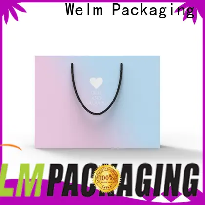 Welm popcorn plain paper bags with die cut handle for sale