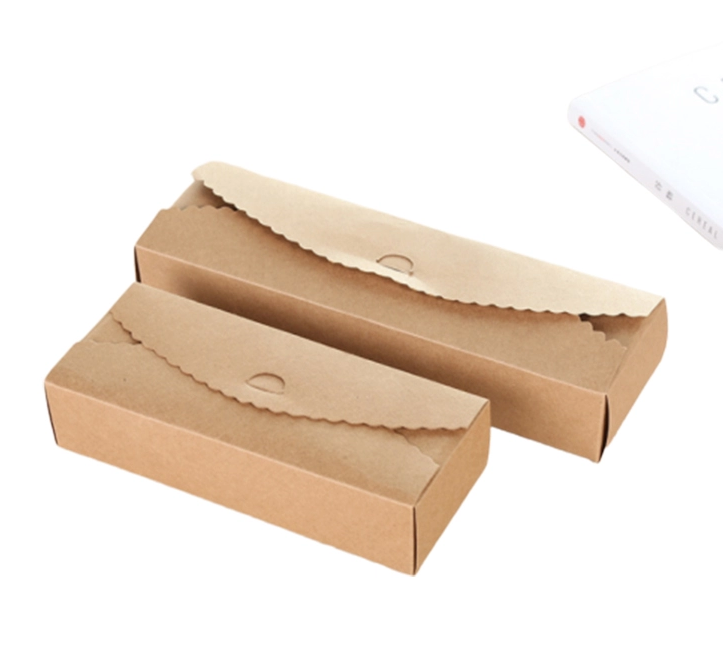 High texture hard paper box portable origami kraft paper box with lid