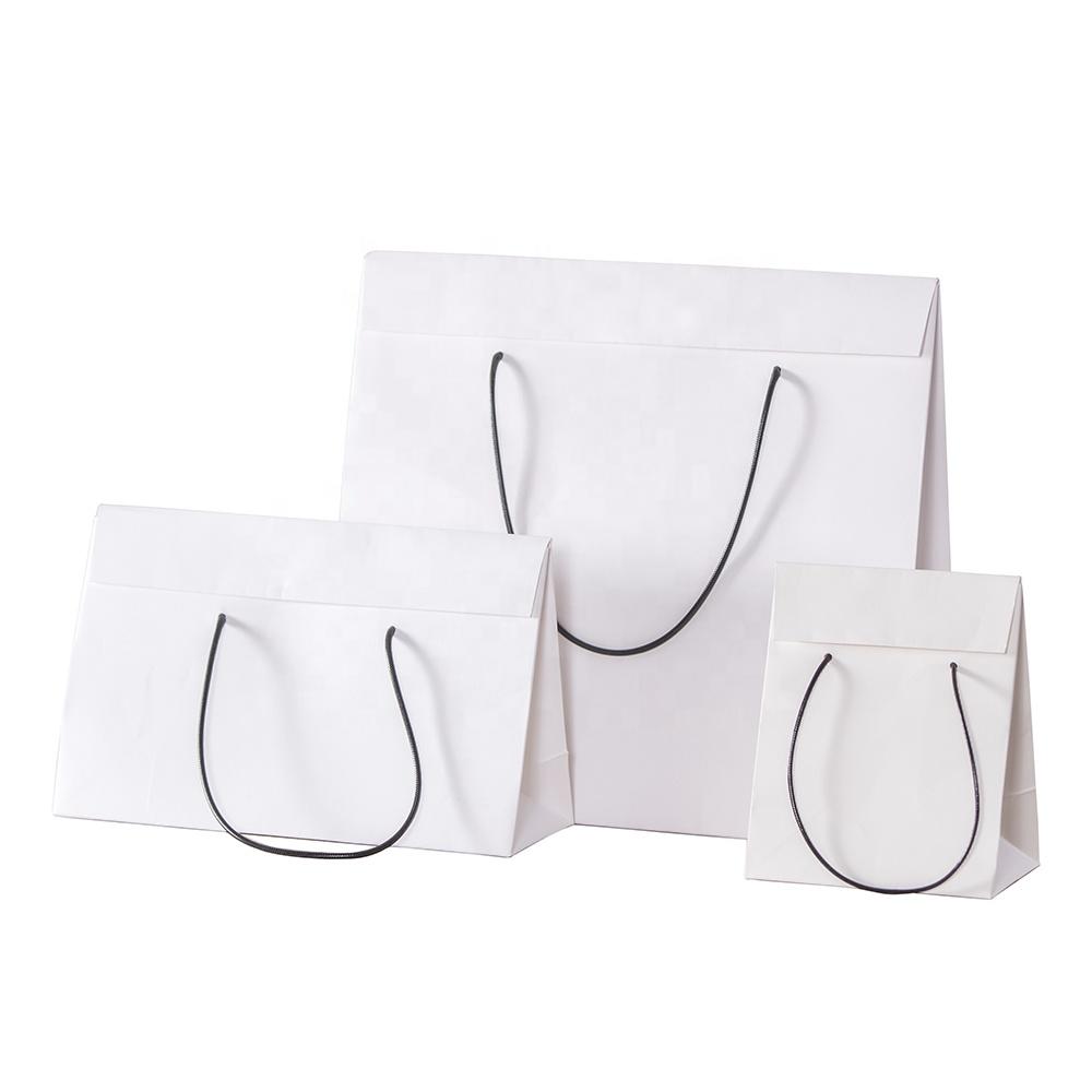 Custom Printed Logo White Brown Kraft Gift Craft Shopping Paper Bag