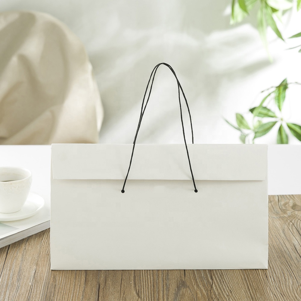 Custom Printed Logo White Brown Kraft Gift Craft Shopping Paper Bag