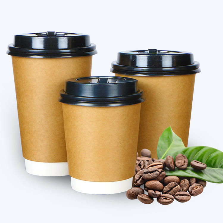 Custom logo takeaway insulated disposable to go hot coffee paper cups with lids