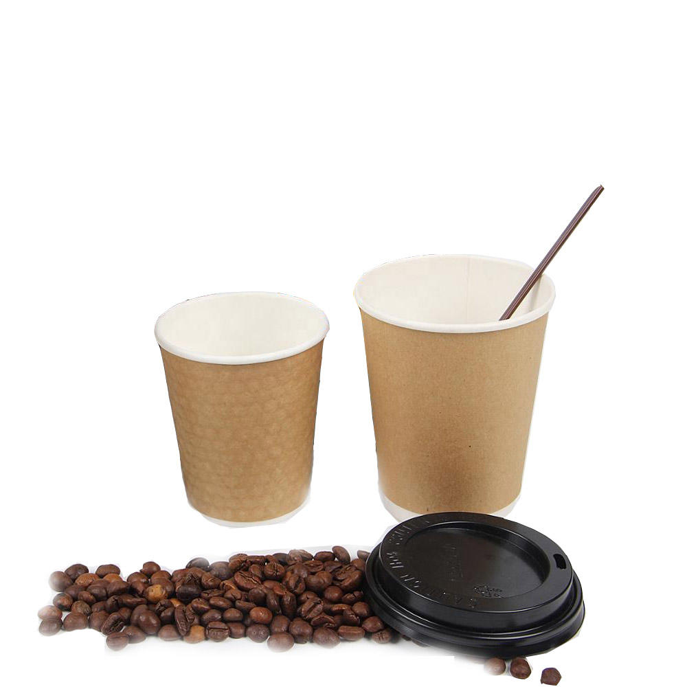 Custom logo takeaway insulated disposable to go hot coffee paper cups with lids
