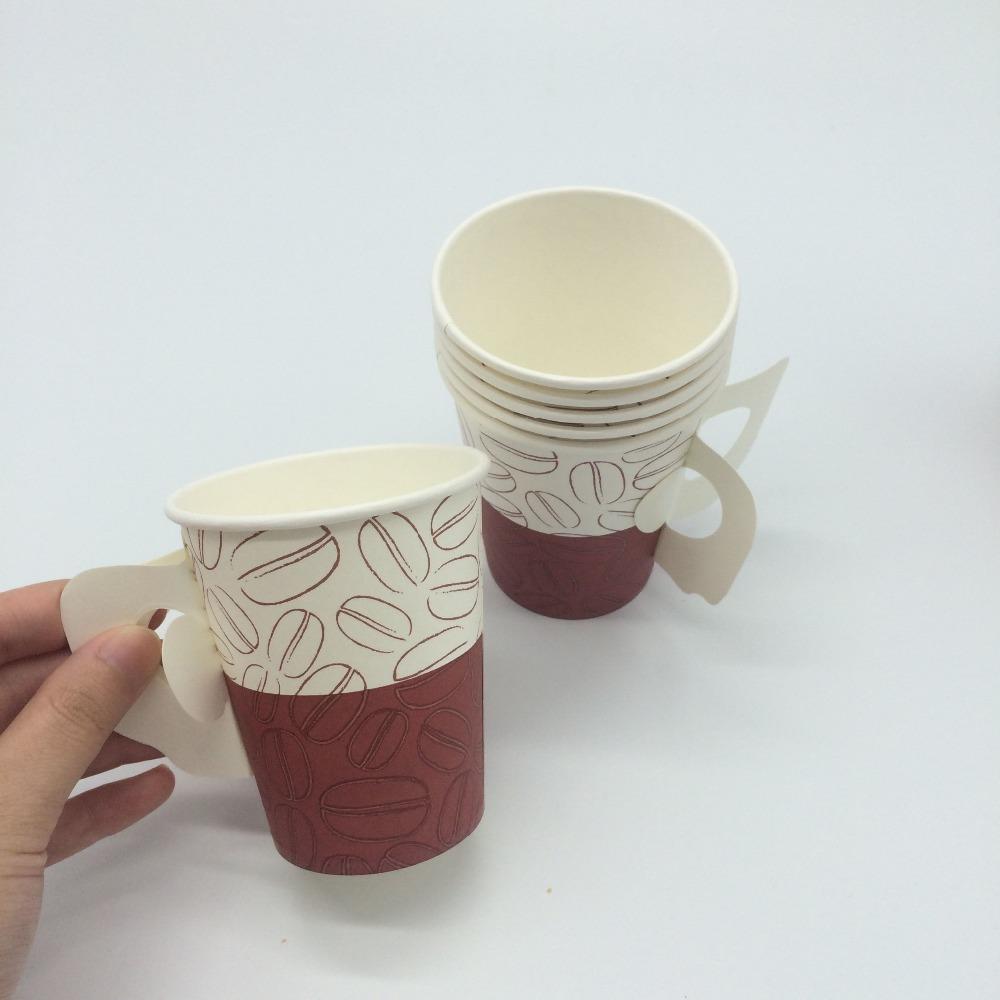 Eco friendly paper cup with handle single use