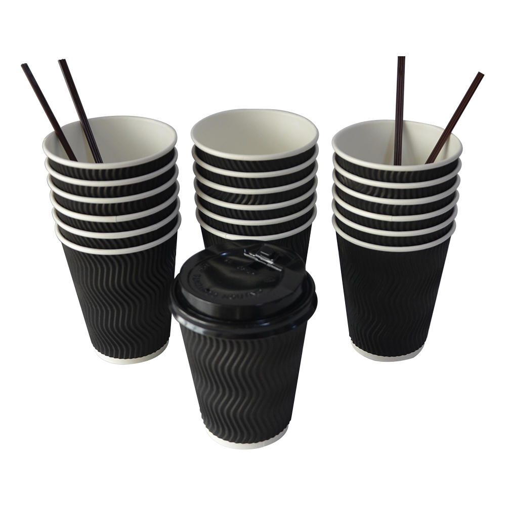 Biodegradable ripple wall paper cup for hot coffee cups