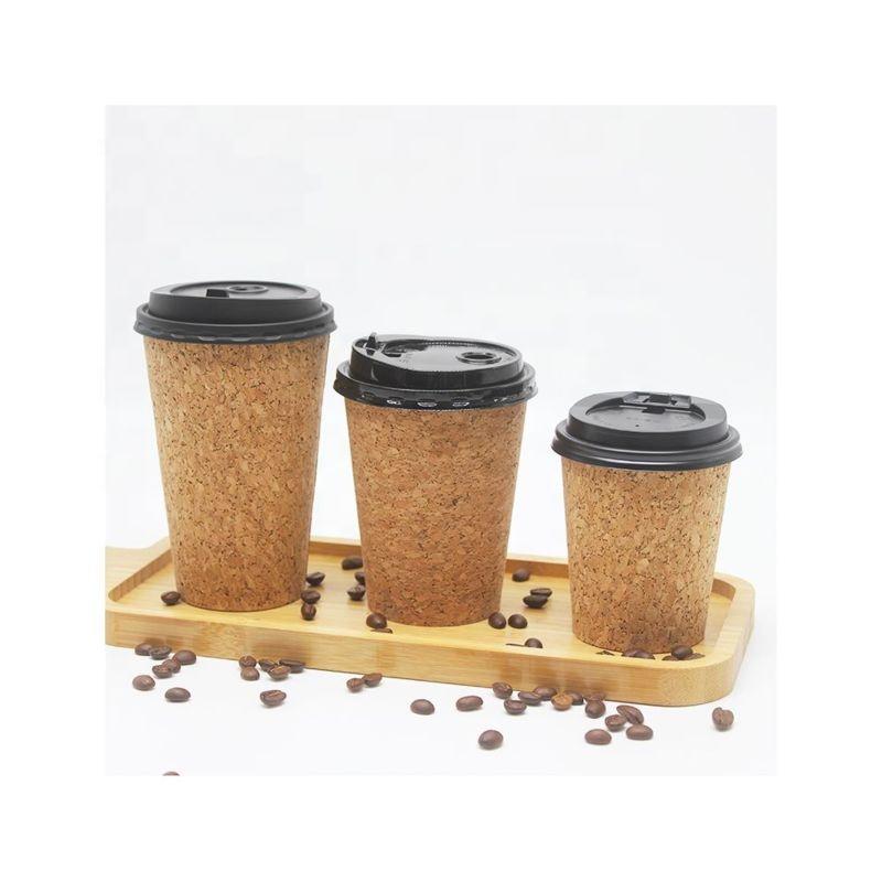 8oz 12oz 16oz 22oz 24oz Custom cork premium coffee disposable thickened cork paper cup