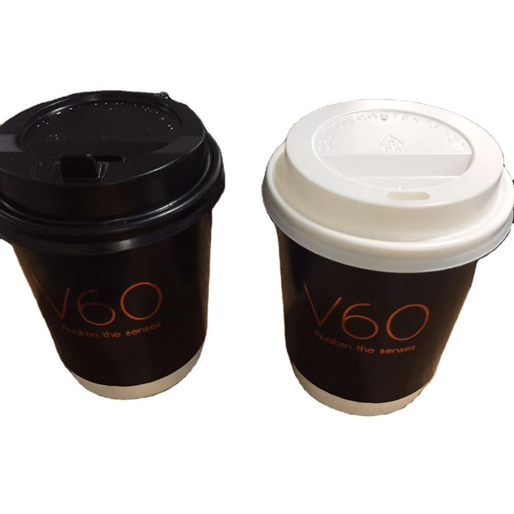 8/10/12/16/22/24 oz Customized Logo Eco-friendly PE Coating Paper cup disposable coffee cups with Lid