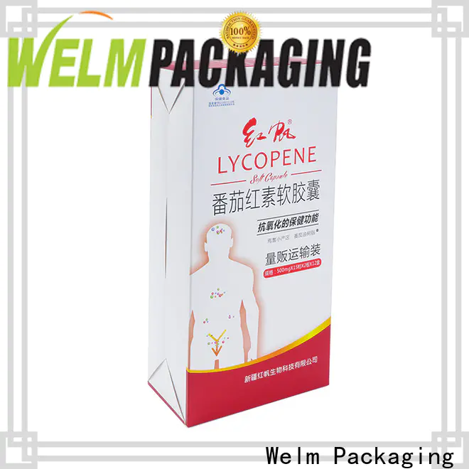 Welm packing custom printed shipping boxes wholesale with color printed food grade material for medicine