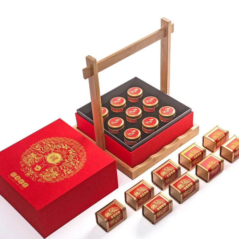 Wholesale Custom Logo Red Paper Moon Cake Cardboard Gift Packaging Box With CMYK printing High Quality Supplier In HK