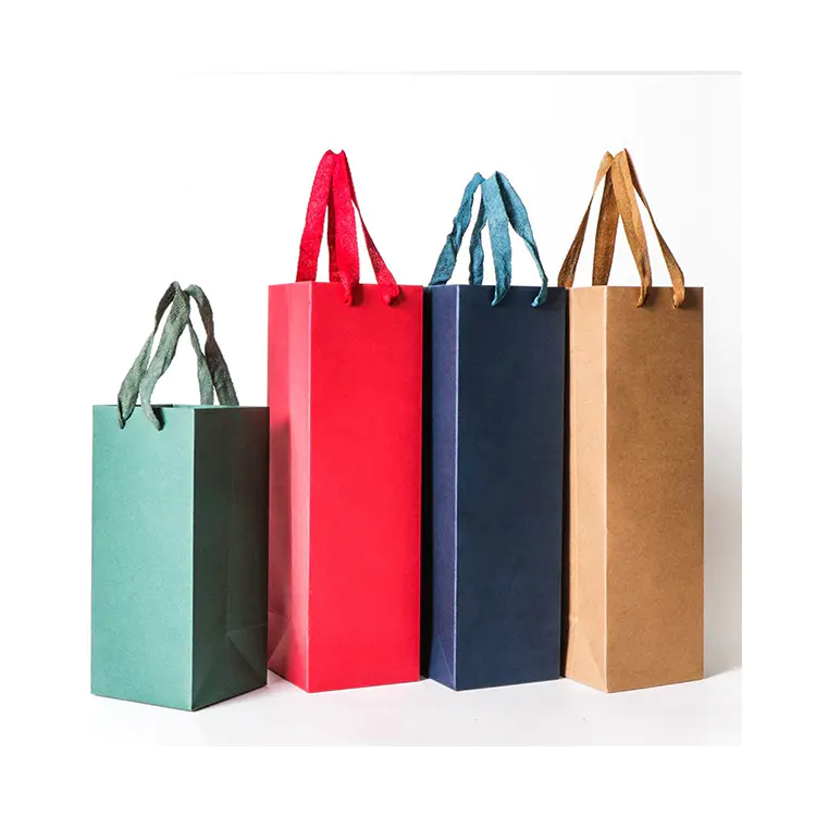 China HK Competitive Price Elegant Customized Brand Logo Luxury Wine Boutique Shopping Gift Paper Bags With Handles