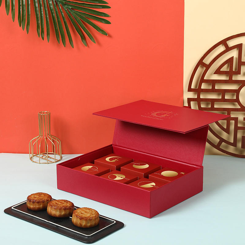 Special Design Double Deck Hot Stamp Logo Printed Mooncake Packaging Blue Drawer Gift Box from Hong Kong local supplier