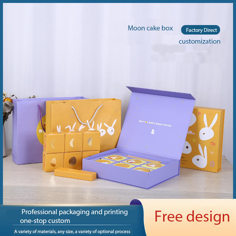 Hong Kong direct sale custom logo printing design packaging luxury moon cake box