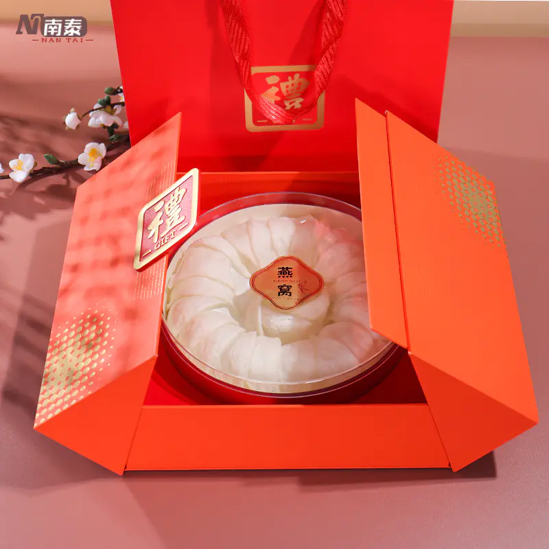 Professional 2022 New Year New Year Gift Box Empty Box Creative Double Door Folding Packaging Box Four Treasures Bird's Nest Sea Cucumber Gift Box Factory From Hong Kong-Welm
