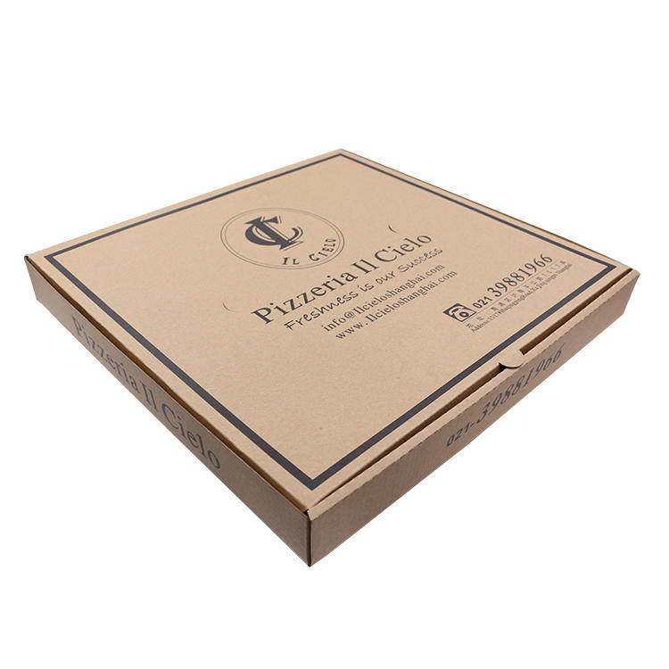 Hong Kong Custom Multi Specification Biodegradable Kraft Paper Takeaway Baked Pizza Box 6 7 8 9 10 12 16 inch