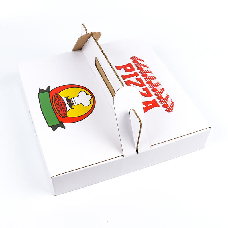 Custom Wholesale Biodegradable Multi Size Color Food Cardboard Handle Packaging Pizza Box with Printing Logo