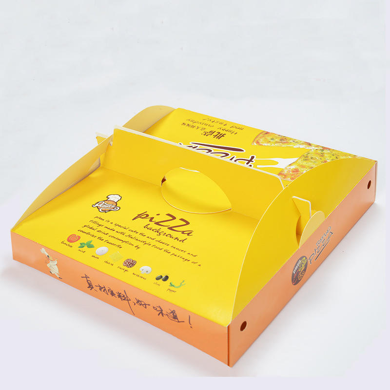 Hong Kong Customizable Design Logo 6 7 8 9 10 12 14 18 inches Eco Food Grade Sugarcane Corrugated Paper Handle Pizza Box