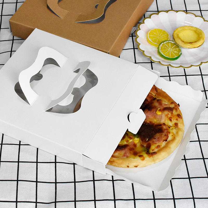 Hong Kong Custom wholesale manufacturers 6 7 8 9 10 12 14 16 18 inch Food grade corrugated paper handle pizza boxes with logo