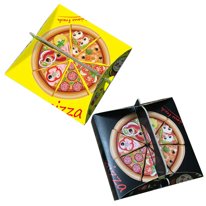 Hong Kong custom logo pattern printed food grade all size color corrugated carton paper 6 8 9 10 inch tote pizza box with logo