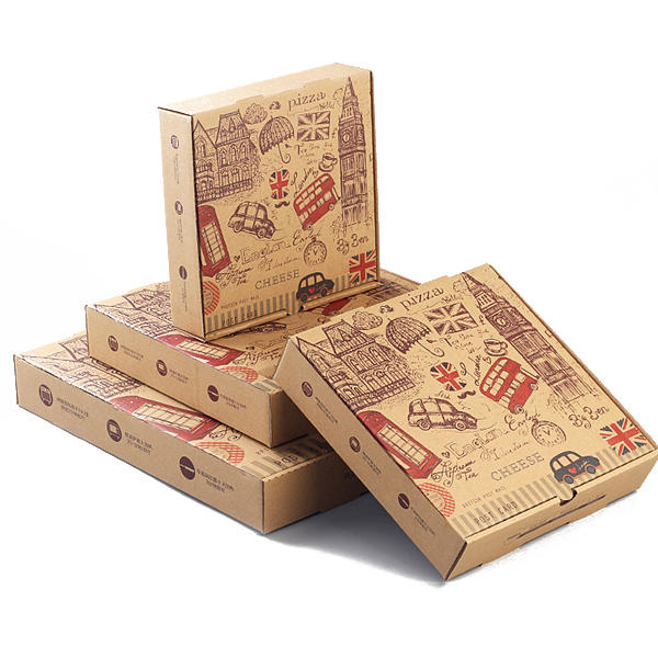 Hong Kong Custom Wholesale Logo Printing  High Quality All Size Takeaway Corrugated Carton  Packaging Pizza Box