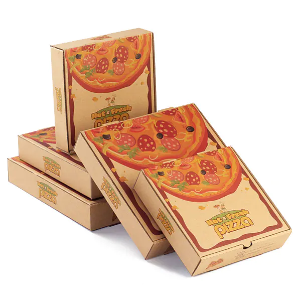 Hong Kong Custom Wholesale Logo Printing  High Quality All Size Takeaway Corrugated Carton  Packaging Pizza Box