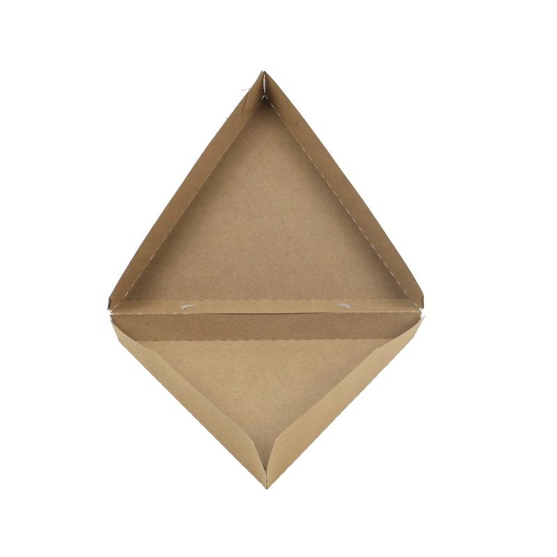 Hong Kong Customized Printing Size Eco friendly Food Grade Kraft Cardboard Paper Triangle  Takeaway Slice Pizza Box with Logo