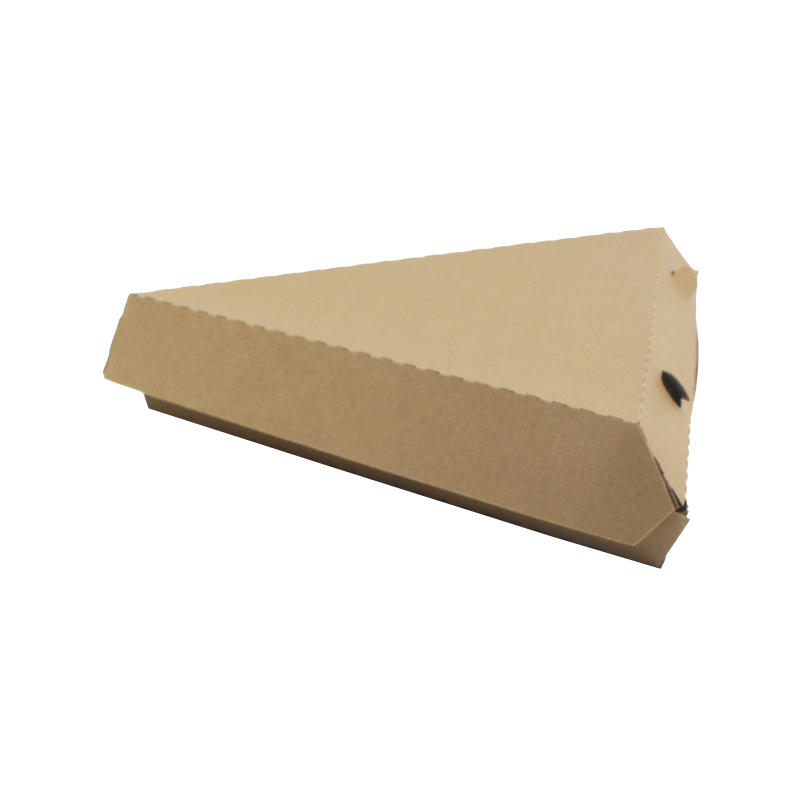 Hong Kong Customized Printing Size Eco friendly Food Grade Kraft Cardboard Paper Triangle  Takeaway Slice Pizza Box with Logo