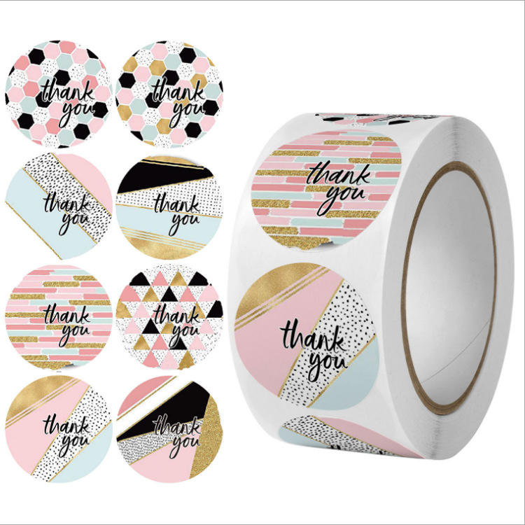 Wholesale Custom Supplies Printing Biodegradable Round energy thank you drink neck Stickers for Small Business Boutiques Wrapping