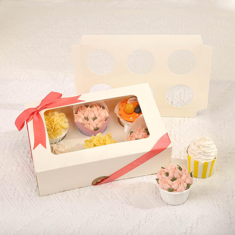 Custom Round Surprise Foldable Sweet Transparent donut ramadan gift Cup Cake Food Product Boxes Packages with Clear Window